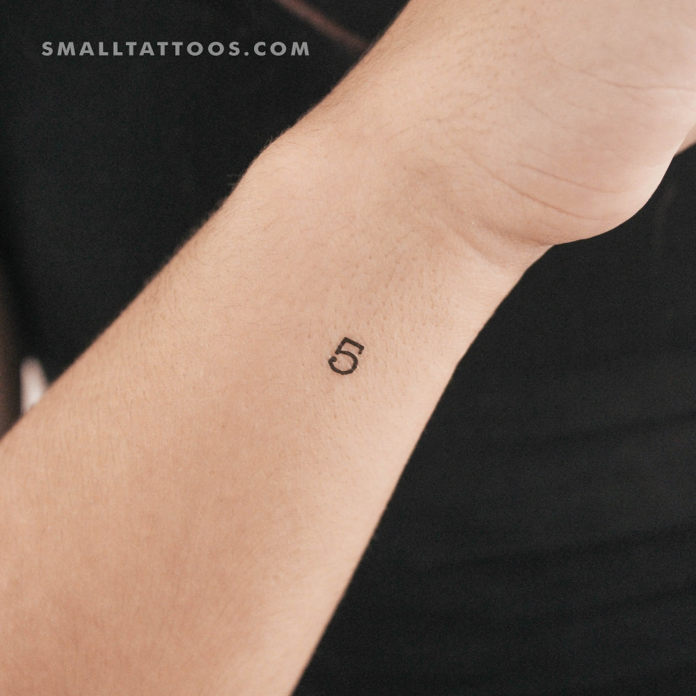 Tatuaje temporal del número 5 (juego de 3)