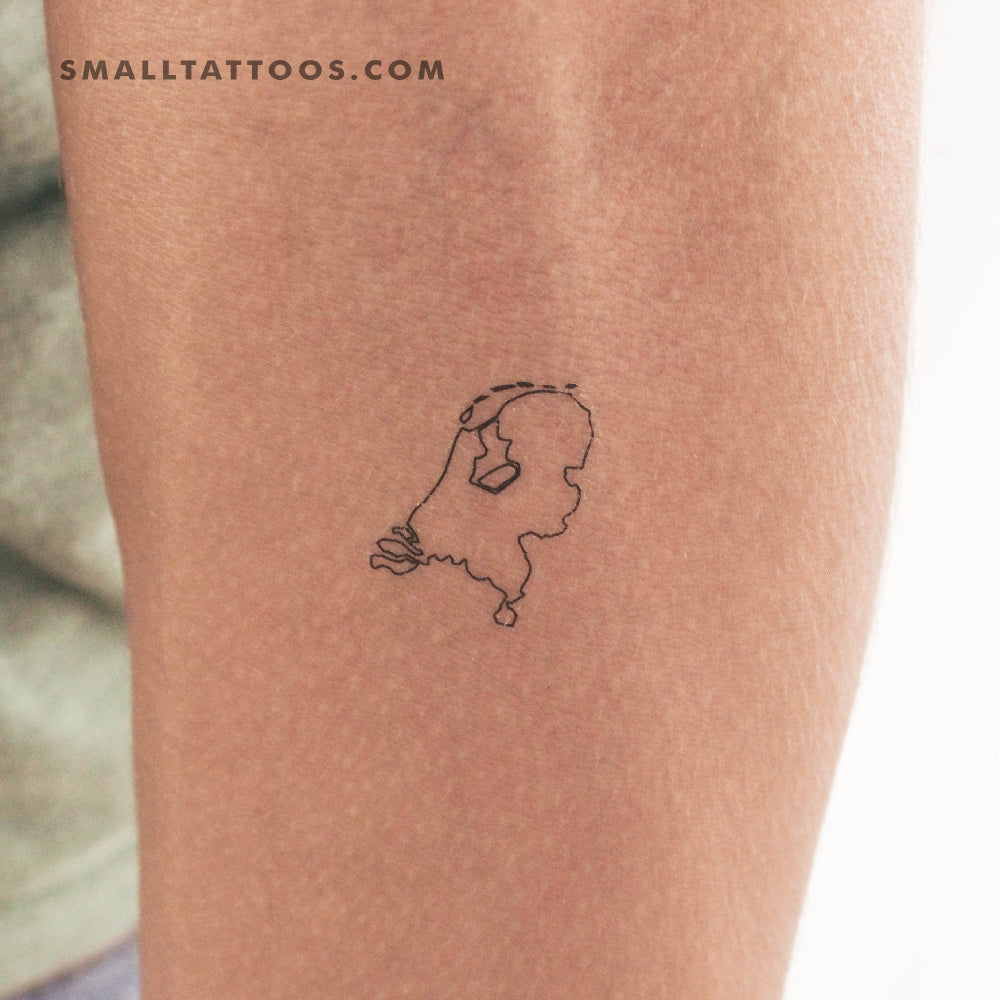Tatuaje temporal del mapa de los Países Bajos (juego de 3)