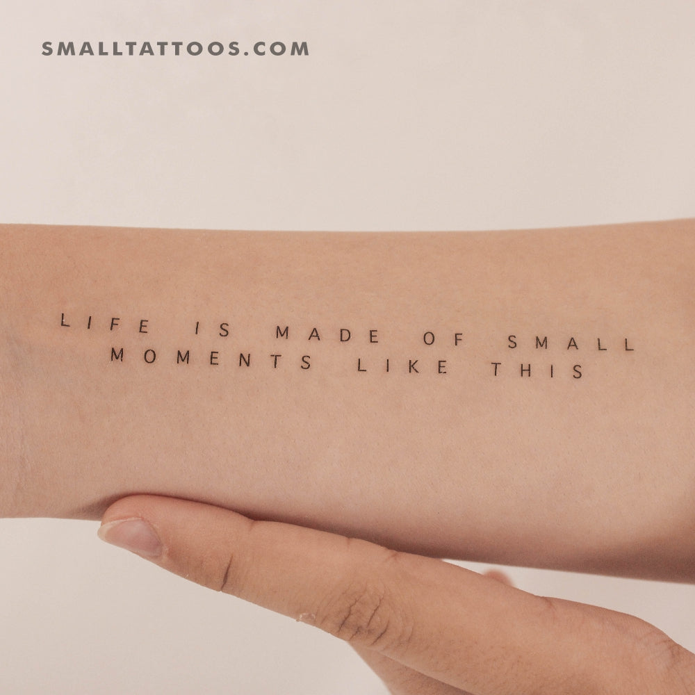 La vida está hecha de pequeños momentos como este tatuaje temporal (juego de 3)