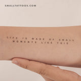 Life Is Made Of Small Moments Like This Temporary Tattoo (Set of 3)