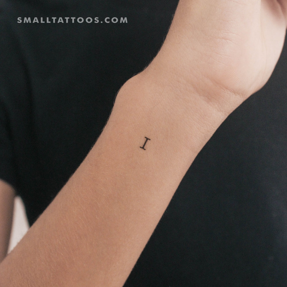 I Uppercase Typewriter Letter Temporary Tattoo (Set of 3)