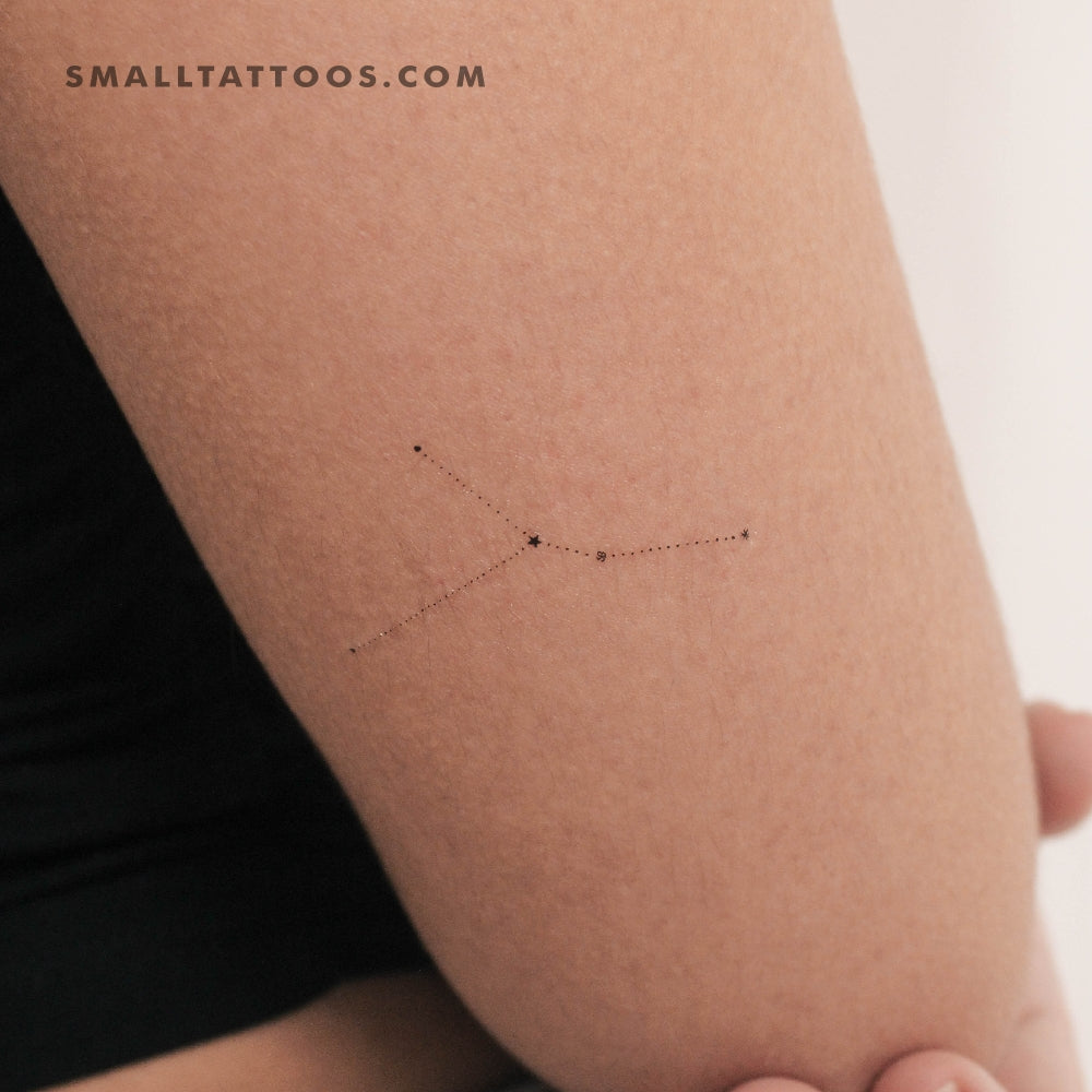 Tatuaje temporal minimalista de la constelación de Cáncer de Puntuak (juego de 3)