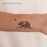 California Flag Temporary Tattoo - Set of 3