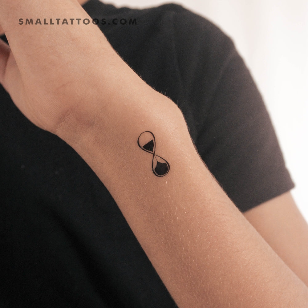 Tatuaje temporal de reloj de arena infinito (juego de 3)