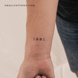 1981 Birth Year Temporary Tattoo (Set of 3)
