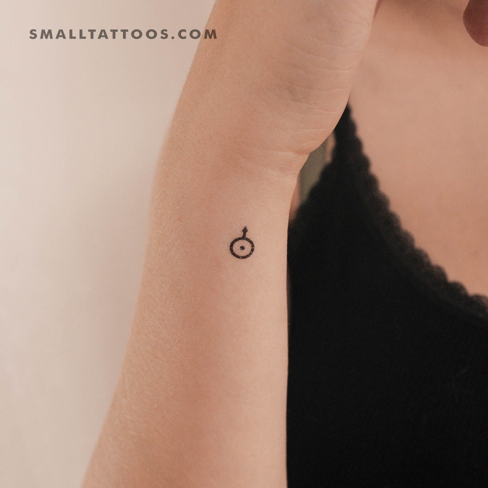 Tatuaje temporal del símbolo planetario de Urano (juego de 3)