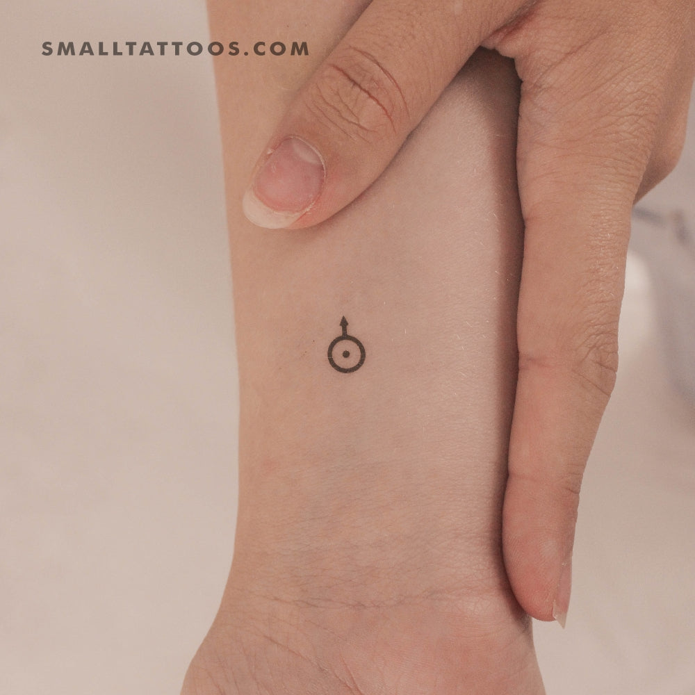 Tatuaje temporal del símbolo planetario de Urano (juego de 3)