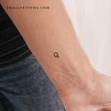 Q Uppercase Typewriter Letter Temporary Tattoo (Set of 3)