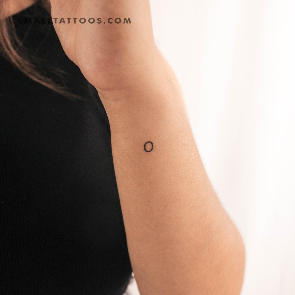 O Uppercase Typewriter Letter Temporary Tattoo (Set of 3)