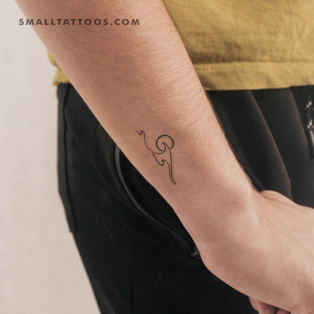 Tatuaje temporal de sol con triple ola (juego de 3)