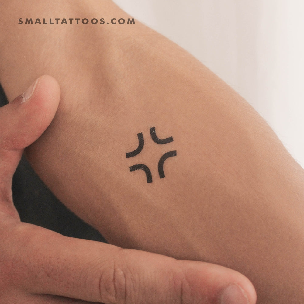 Tatuaje temporal del símbolo de la ira (juego de 3)