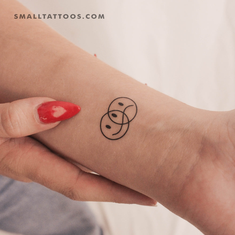 Tatuaje temporal de cara feliz y triste (juego de 3)