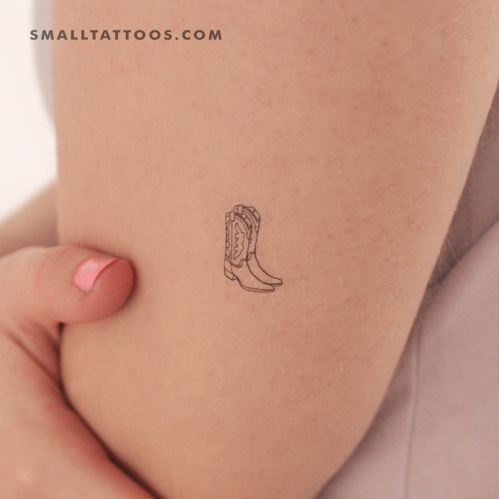 Cowboy Boot Couple Temporary Tattoo (Set of 3)