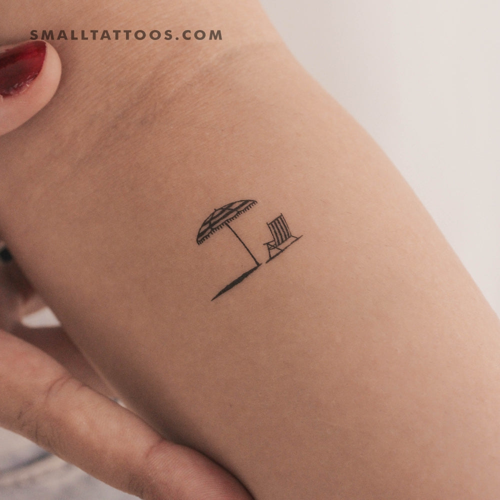 Tatuaje temporal de sombrilla y silla de playa (juego de 3)