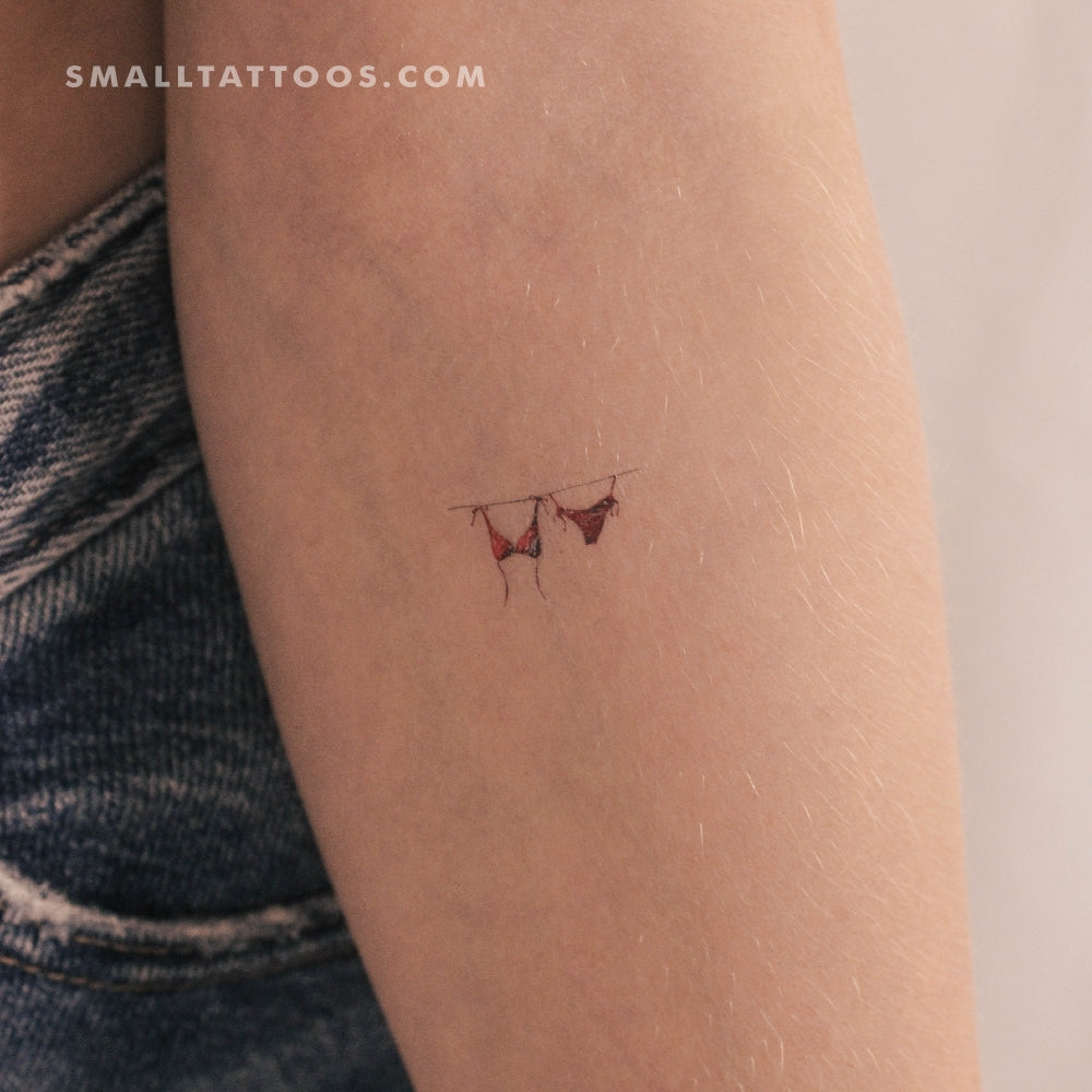 Tatuaje temporal de bikini secándose (juego de 3)