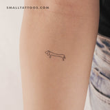 Minimalist Dachshund Temporary Tattoo (Set of 3)