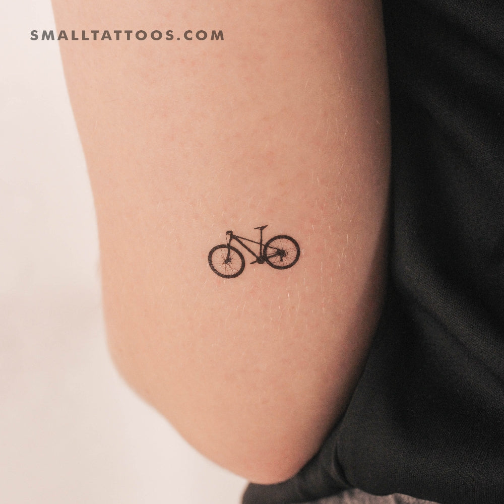 bicycle gear tattoo Mountain Bike Temporary Tattoo (Set of 3) – Small Tattoos