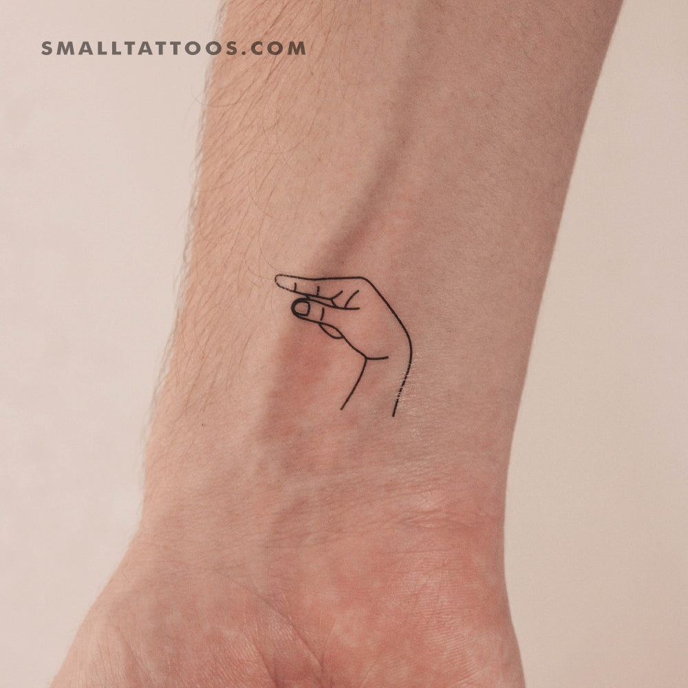 Sign Language G Temporary Tattoo (Set of 3)