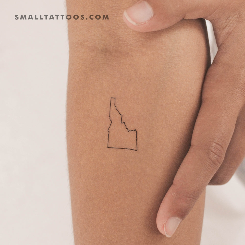 Idaho Map Outline Temporary Tattoo (Set of 3) – Small Tattoos