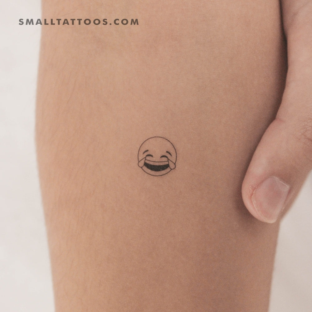 Tatuaje temporal de emoji de lágrimas de alegría (juego de 3)
