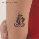 Uncle Sam Temporary Tattoo (Set of 3)