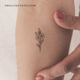 Small Fine Line Forget-me-not Temporary Tattoo (Set of 3)