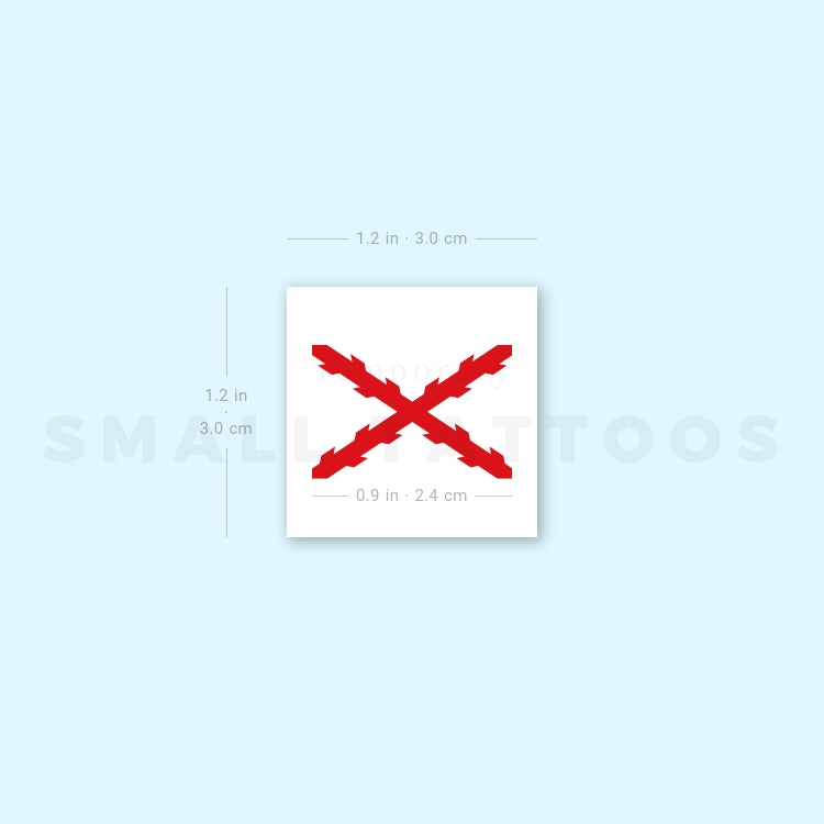 Cross Of Burgundy Temporary Tattoo (Set of 3)