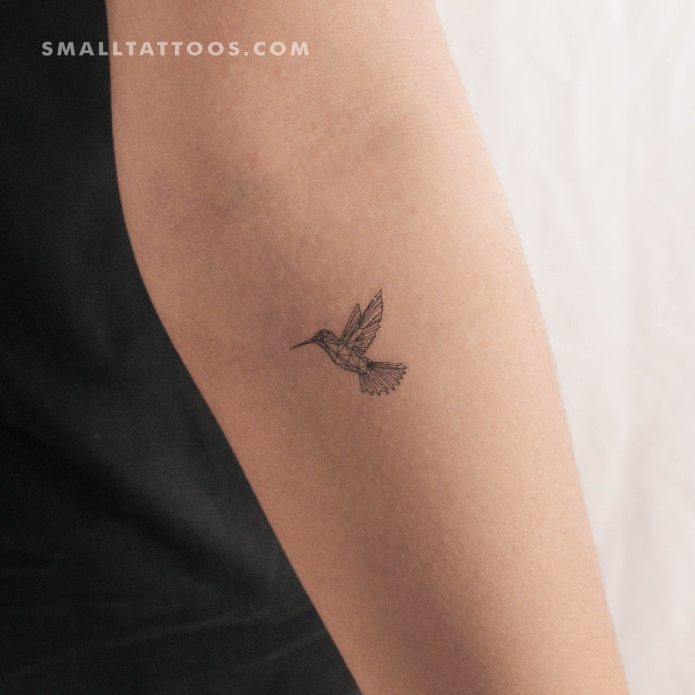 Low Poly Hummingbird Temporary Tattoo (Set of 3)