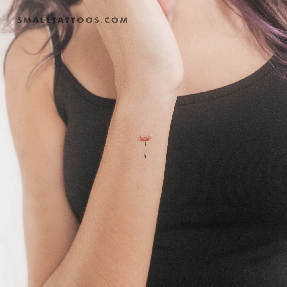 Red Dandelion Seed Temporary Tattoo (Set of 3)