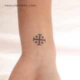 Small Jerusalem Cross Temporary Tattoo (Set of 3)