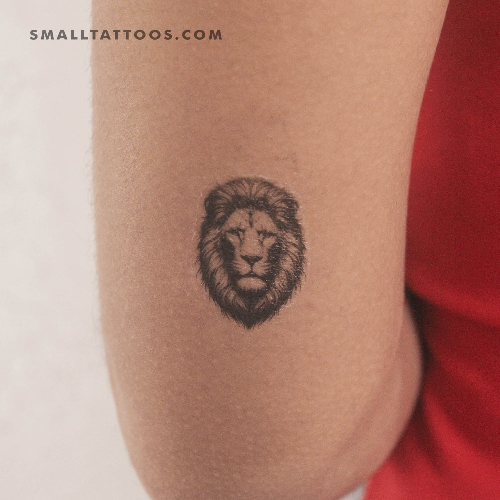 Tatuaje temporal de león negro y gris (juego de 3)