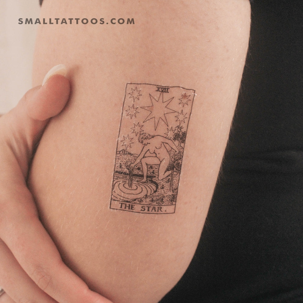 Tatuaje temporal de la carta del Tarot La Estrella (juego de 3)