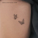 Delicate Butterfly Duo Temporary Tattoo (Set of 3)