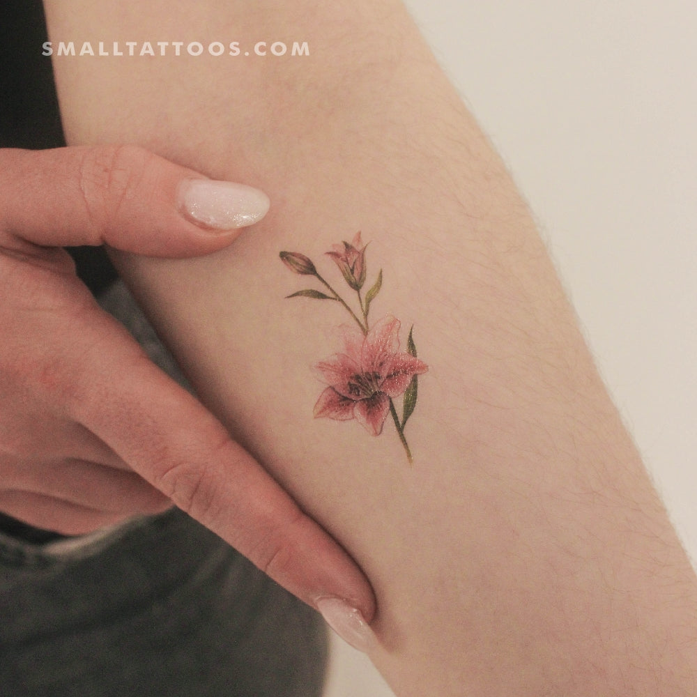 lily flower tattoo pictures Lily Stargazer Temporary Tattoo By Lena Fedchenko (Set of 3)