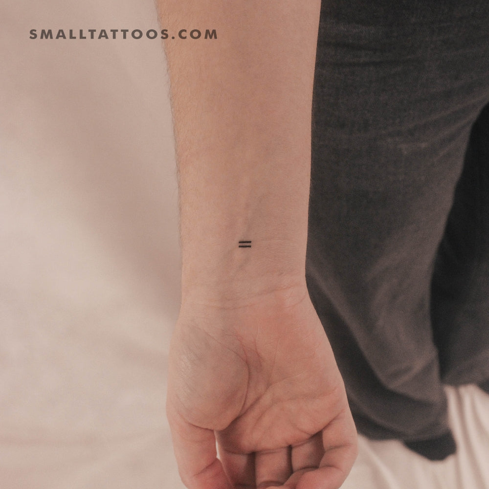 Tatuaje temporal pequeño de signo igual (juego de 3)