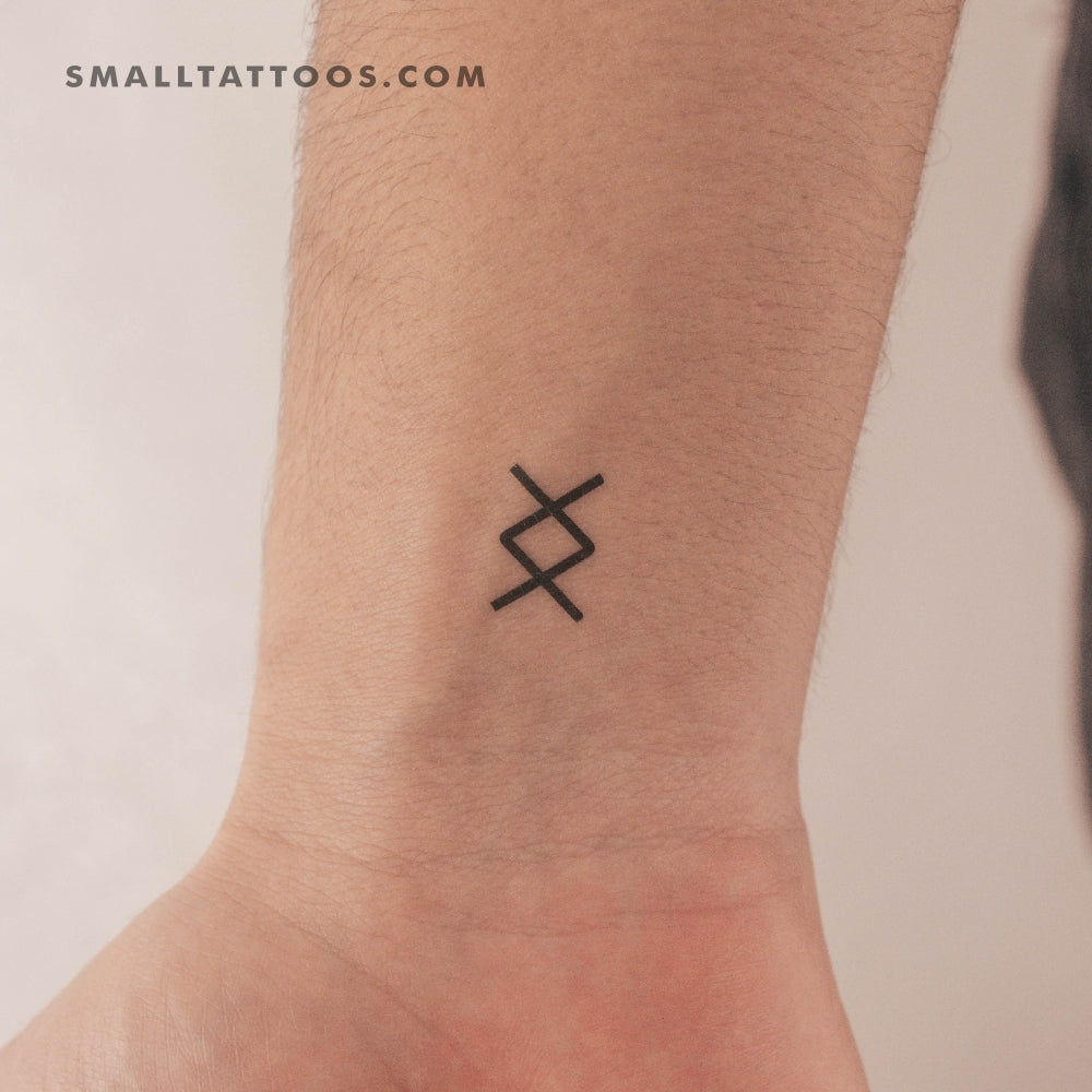 Tatuaje temporal minimalista de Ingwaz (juego de 3)