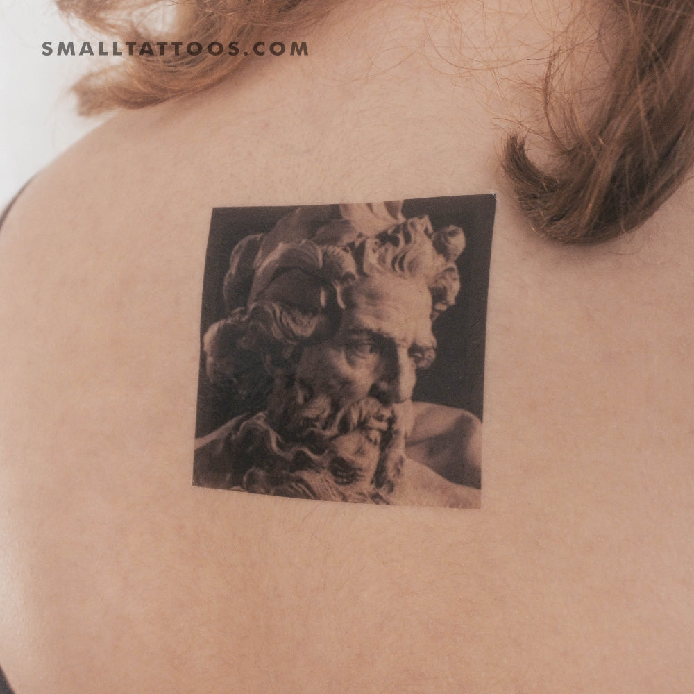 Tatuaje temporal del busto de Neptuno (juego de 3)
