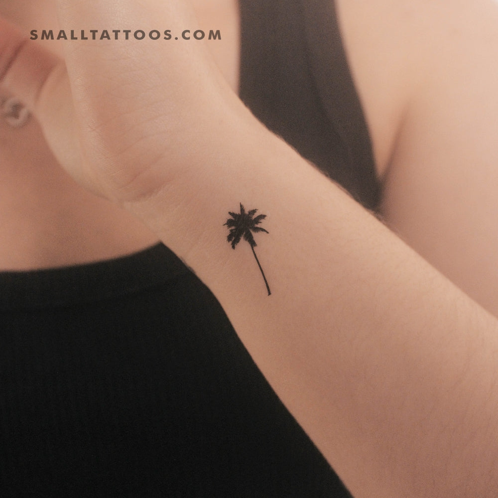 Tatuaje temporal de palmera pequeña (juego de 3)