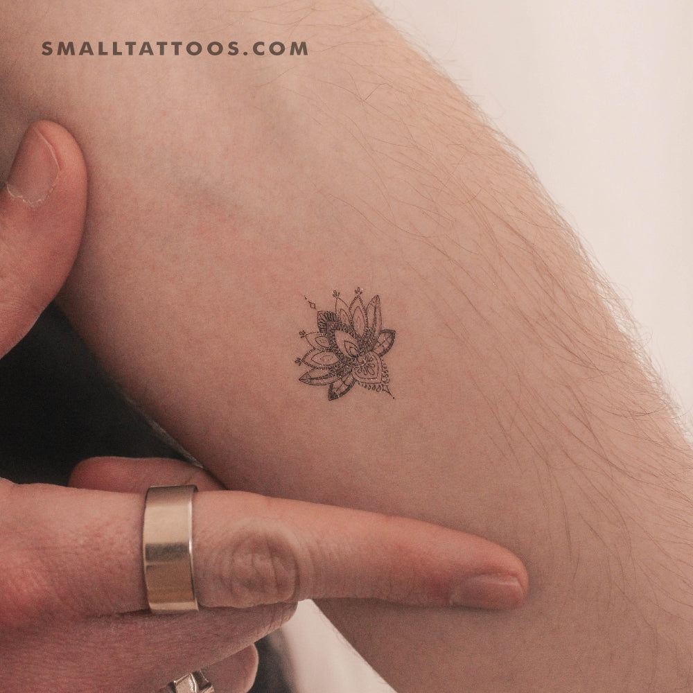 Tatuaje temporal de loto sagrado (juego de 3)
