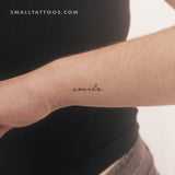 'Smile' Temporary Tattoo (Set of 3)