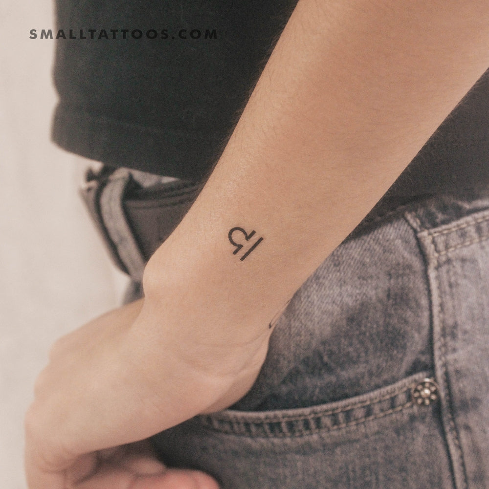 Tatuaje temporal del símbolo del zodiaco Libra (juego de 3)