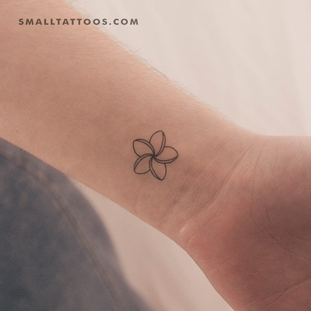 Tatuaje temporal de plumeria (juego de 3)