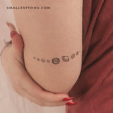 Fine Line Solar System Temporary Tattoo (Set of 3)