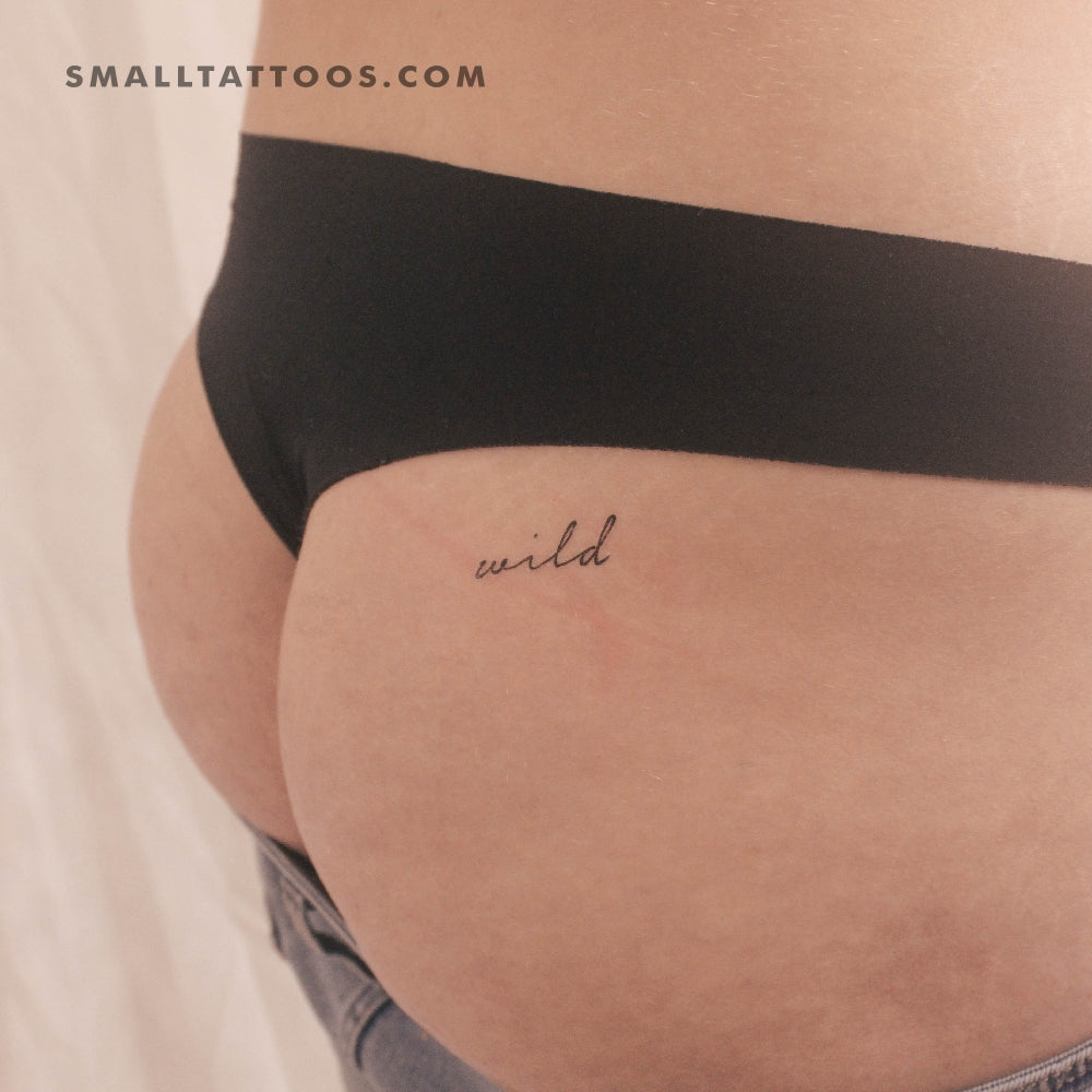 Tatuaje temporal "Salvaje" escrito a mano (juego de 3)