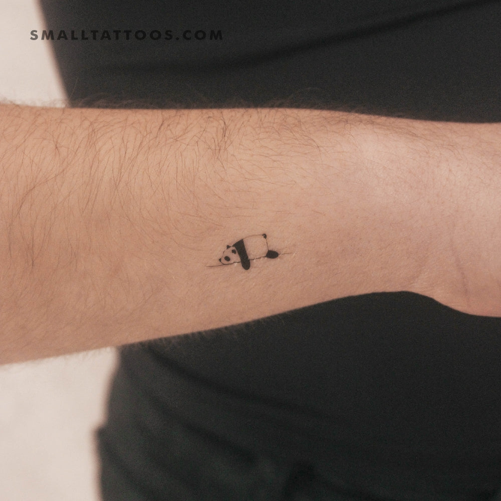 Tatuaje temporal de panda dormido (juego de 3)