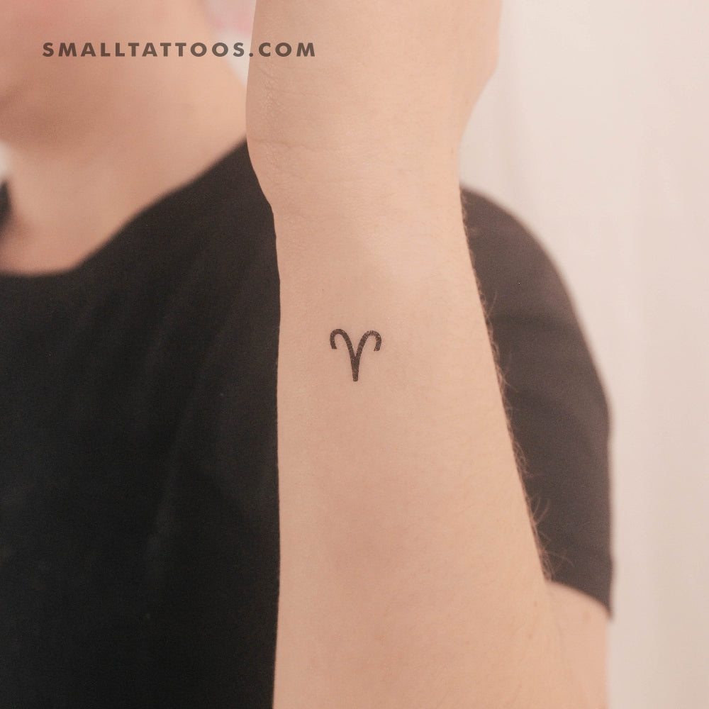 Tatuaje temporal del símbolo del zodiaco Aries (juego de 3)