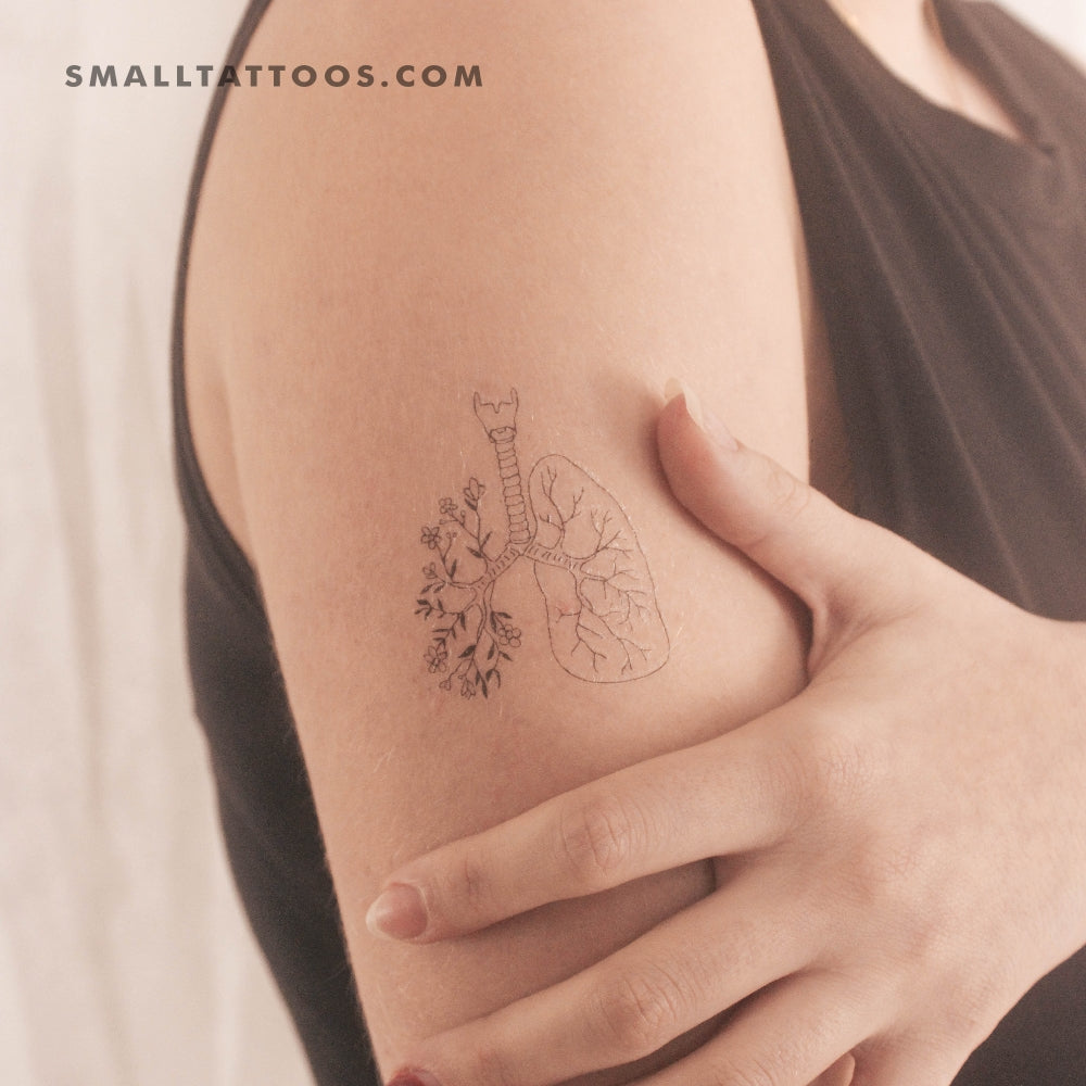 Tatuaje temporal de pulmones de flores (juego de 3)