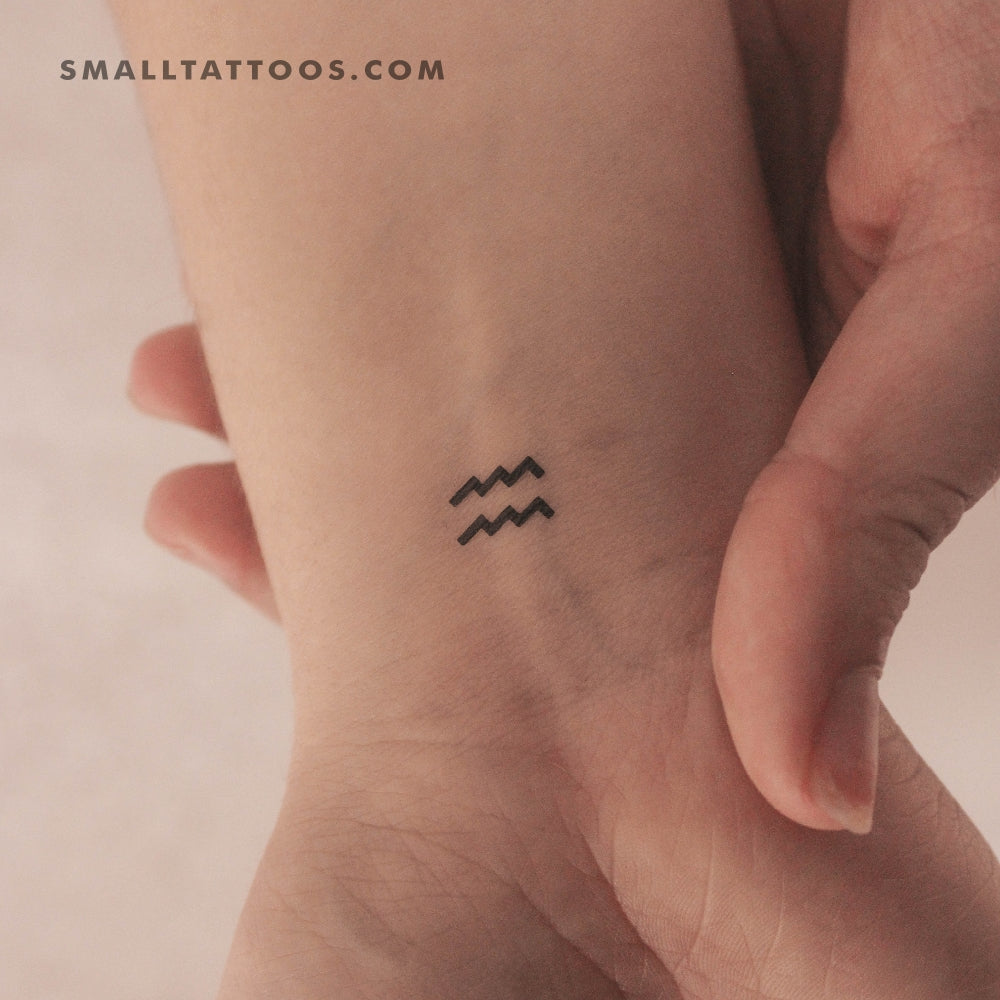 Tatuaje temporal del símbolo del zodiaco Acuario (juego de 3)
