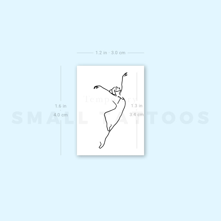 Ballet Dancer Temporary Tattoo (Set of 3)