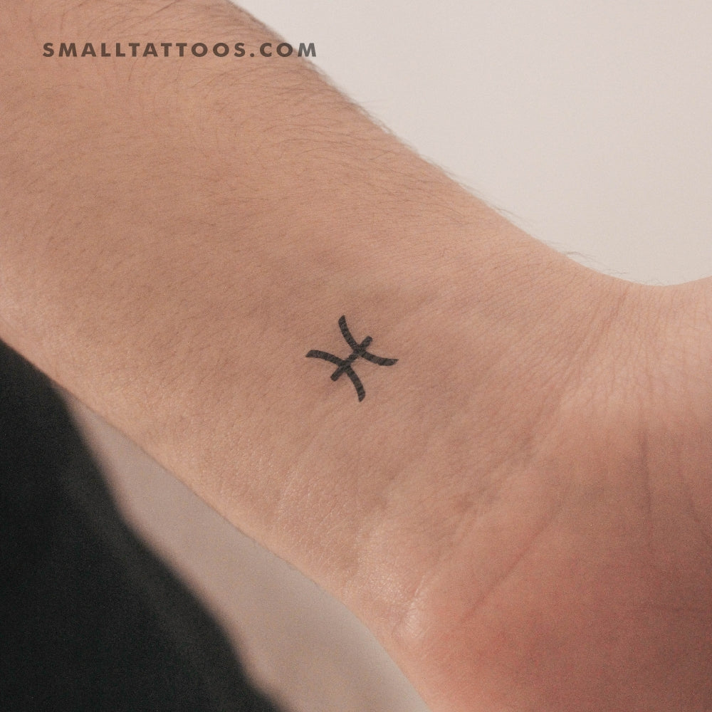 Tatuaje temporal del símbolo del zodiaco Piscis (juego de 3)